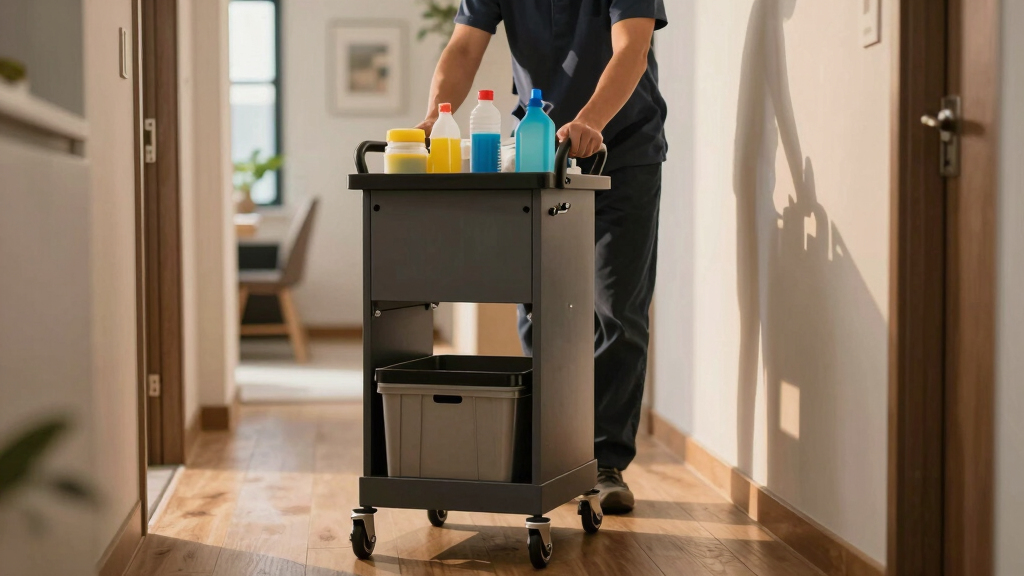best janitorial cart with locking cabinet