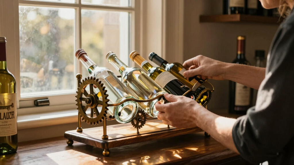 steampunk wine rack