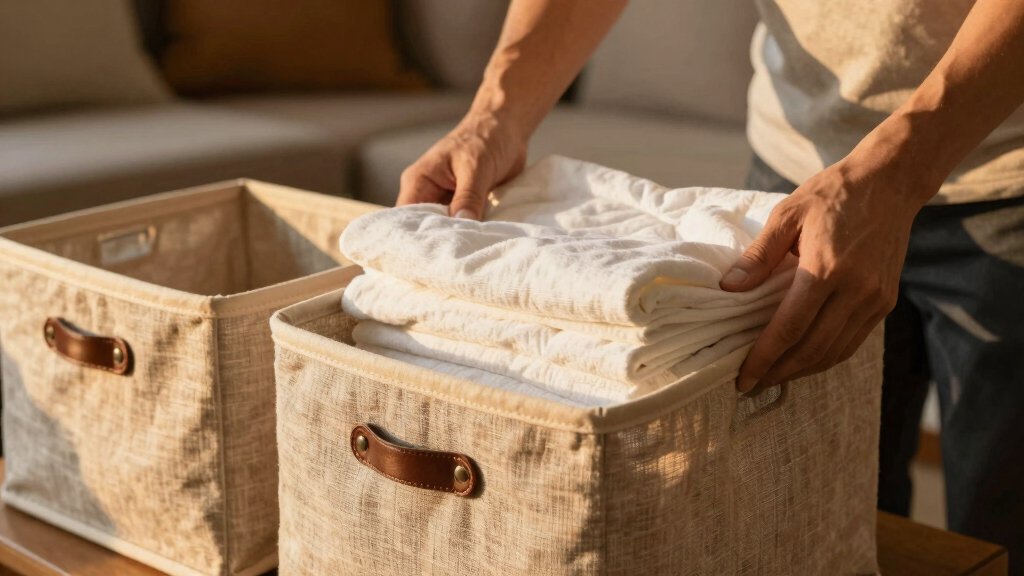 linen storage baskets luxury