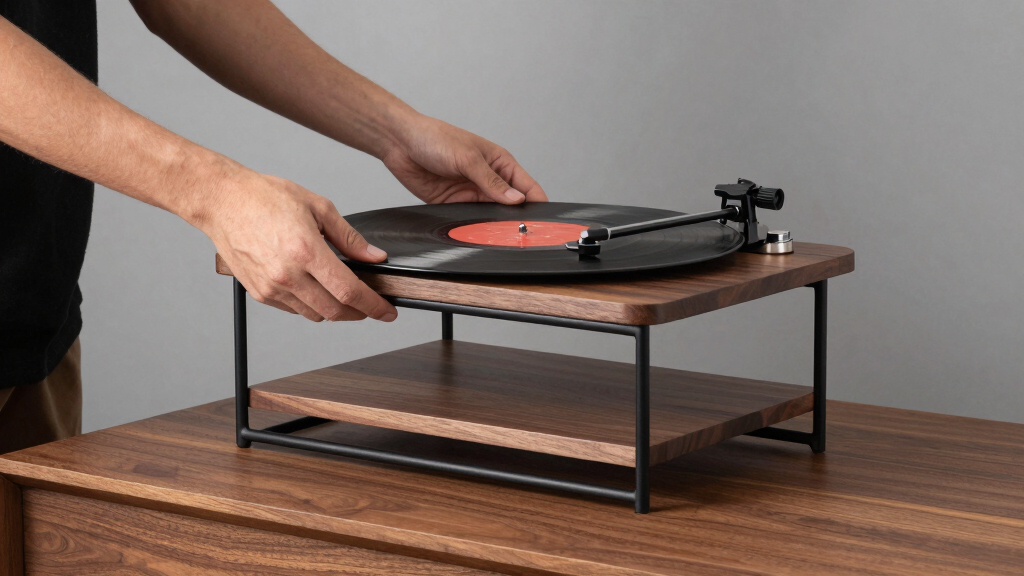 best record player stand with component shelf