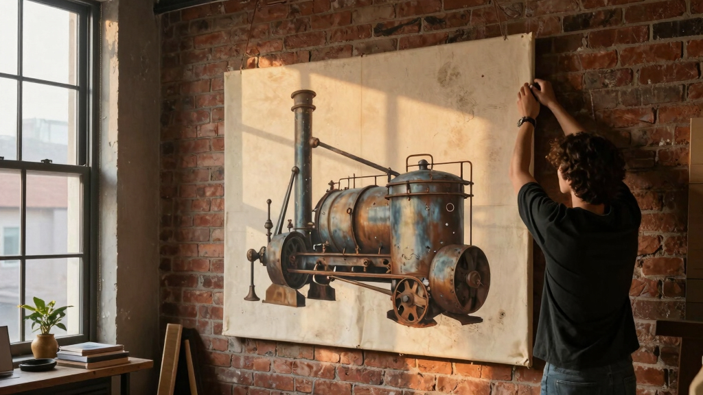large canvas art vintage industrial