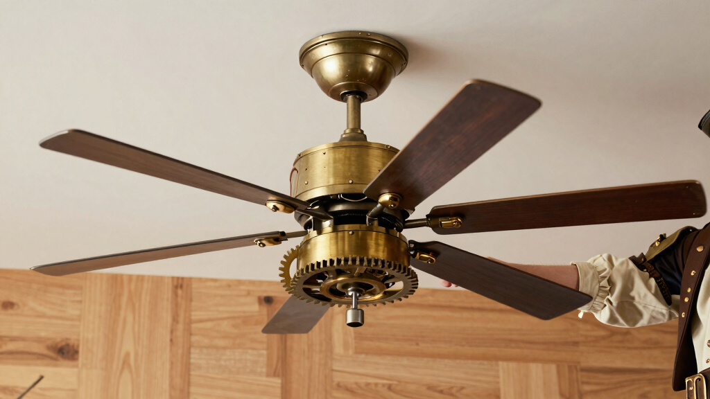 industrial steampunk ceiling fan
