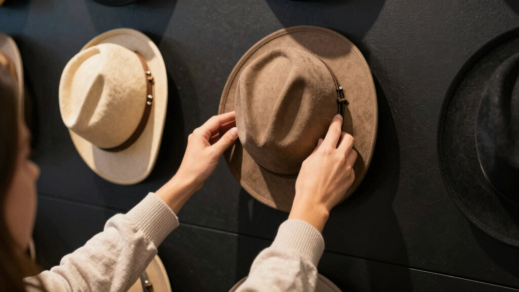 wall mounted hat display