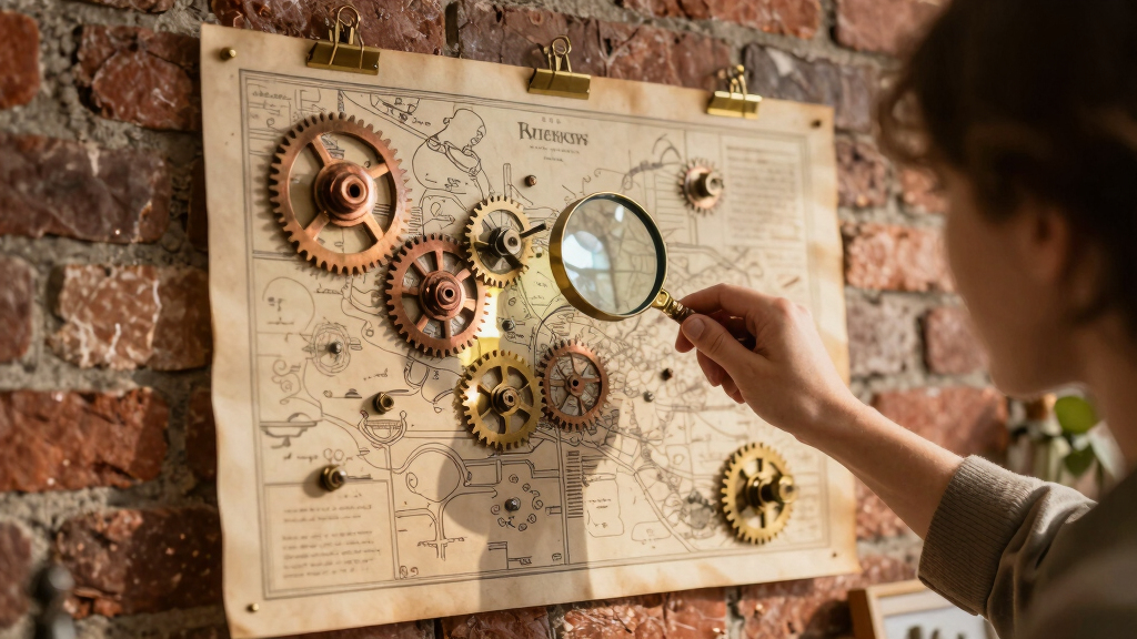 steampunk map wall decor