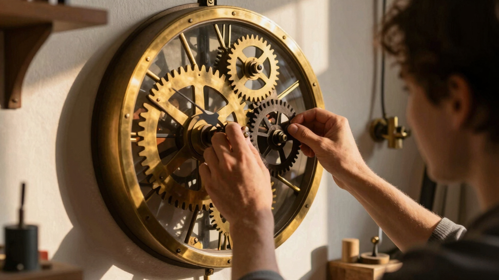 steampunk wall clock large