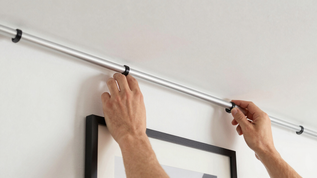 best ceiling mounted picture rail system