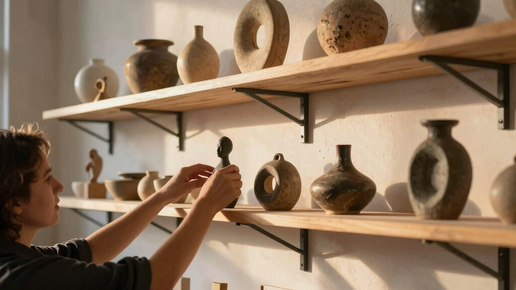 best wall mounted shelves for sculpture display