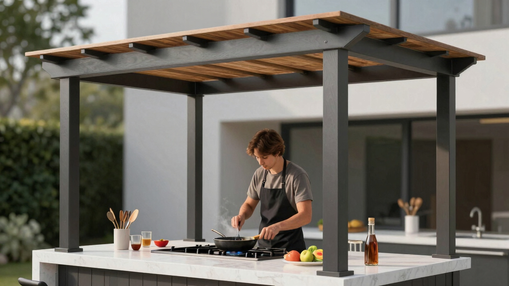 best pergola for outdoor kitchen space