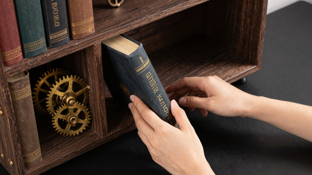 steampunk bookshelf