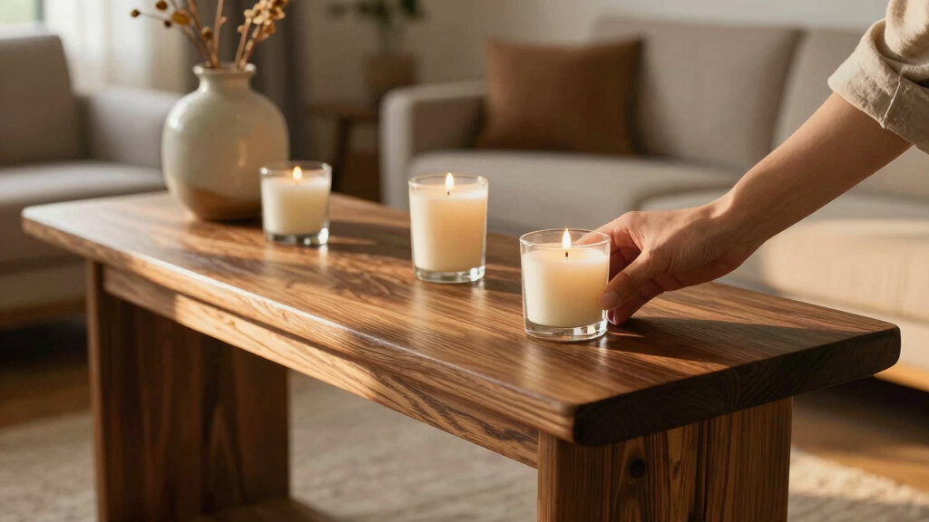 console table for candle displays
