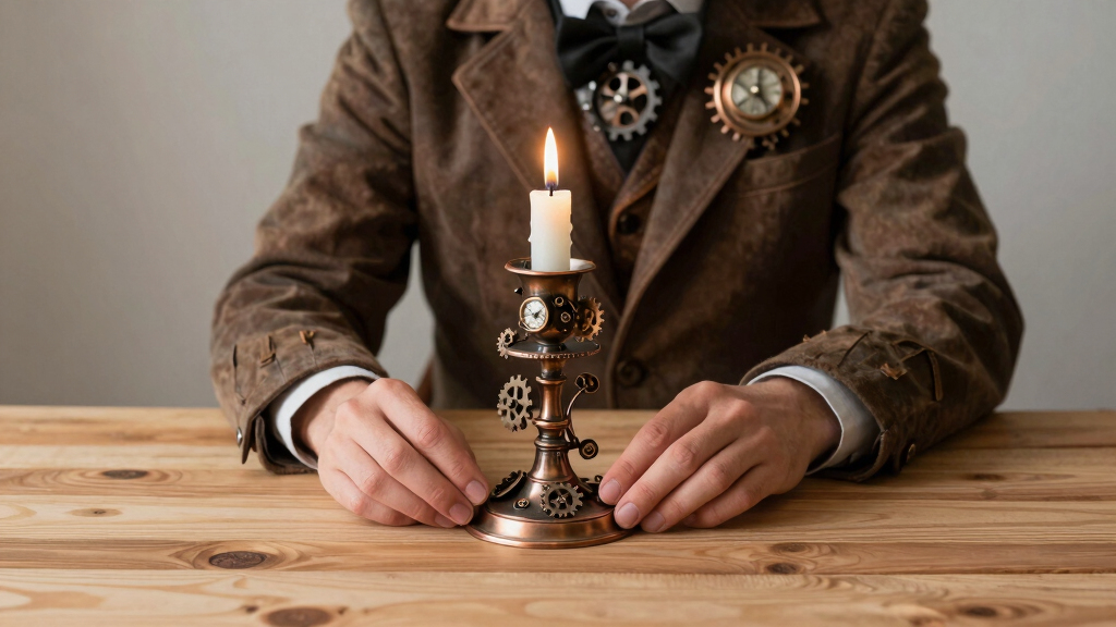 steampunk candle holder set