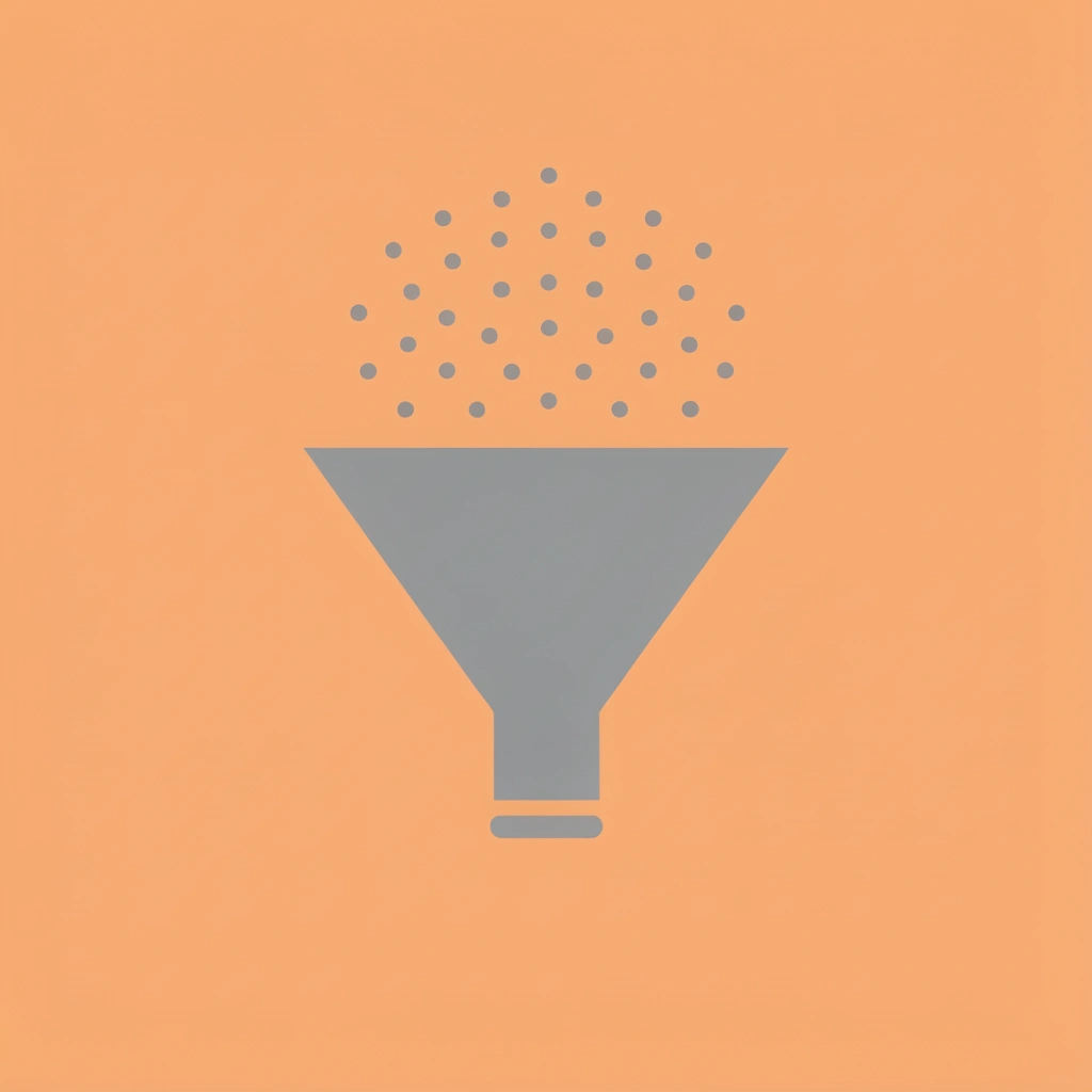 Funnel diagram showing thousands of app ideas narrowing down to a few successful products