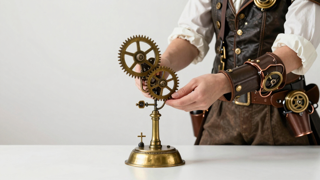 steampunk statue decor