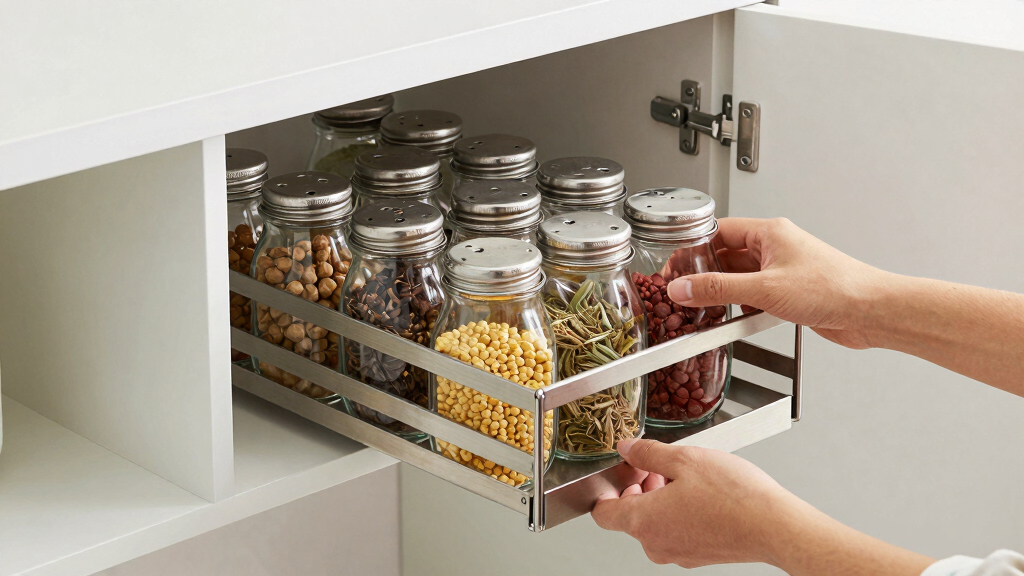 best pull out spice rack for cabinets