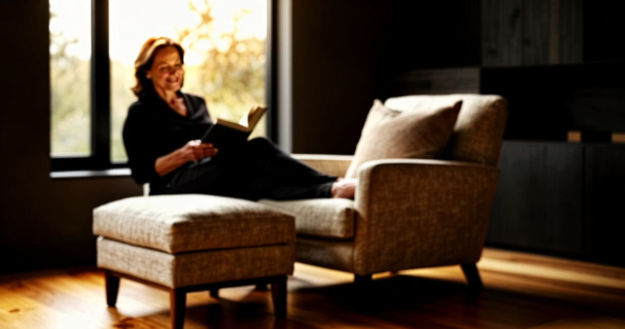 reading chair with ottoman