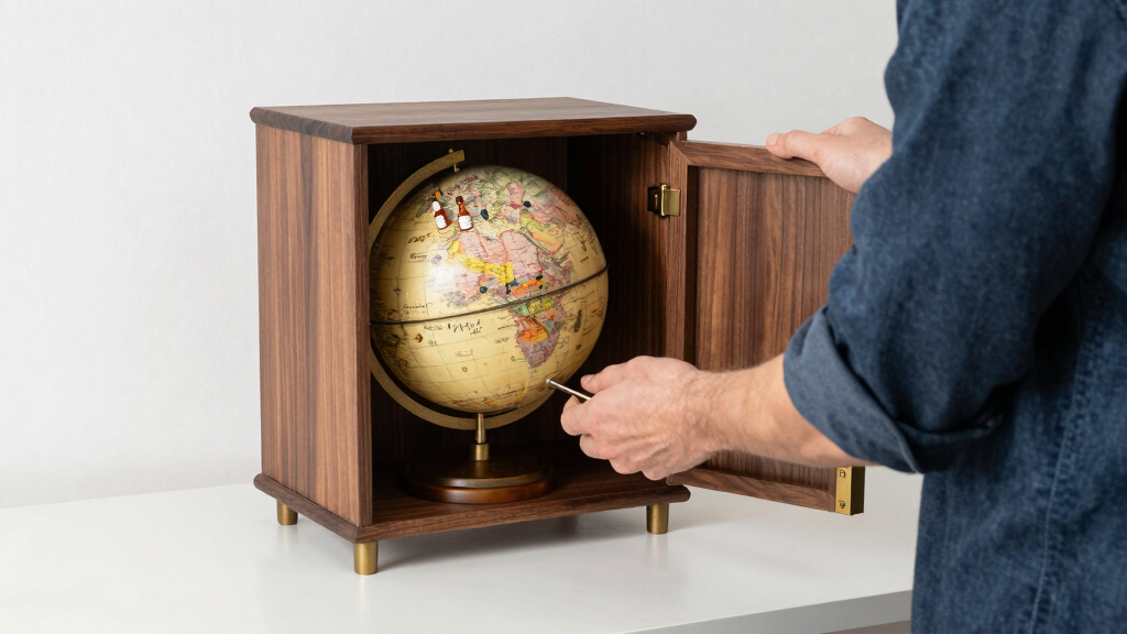 decorative globe bar cabinet