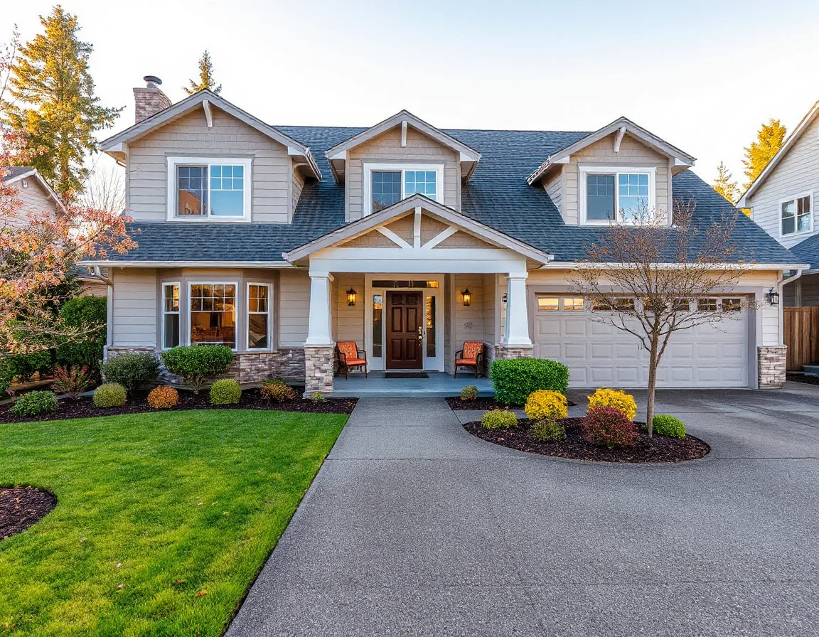 Home exterior with refreshed landscaping and entry