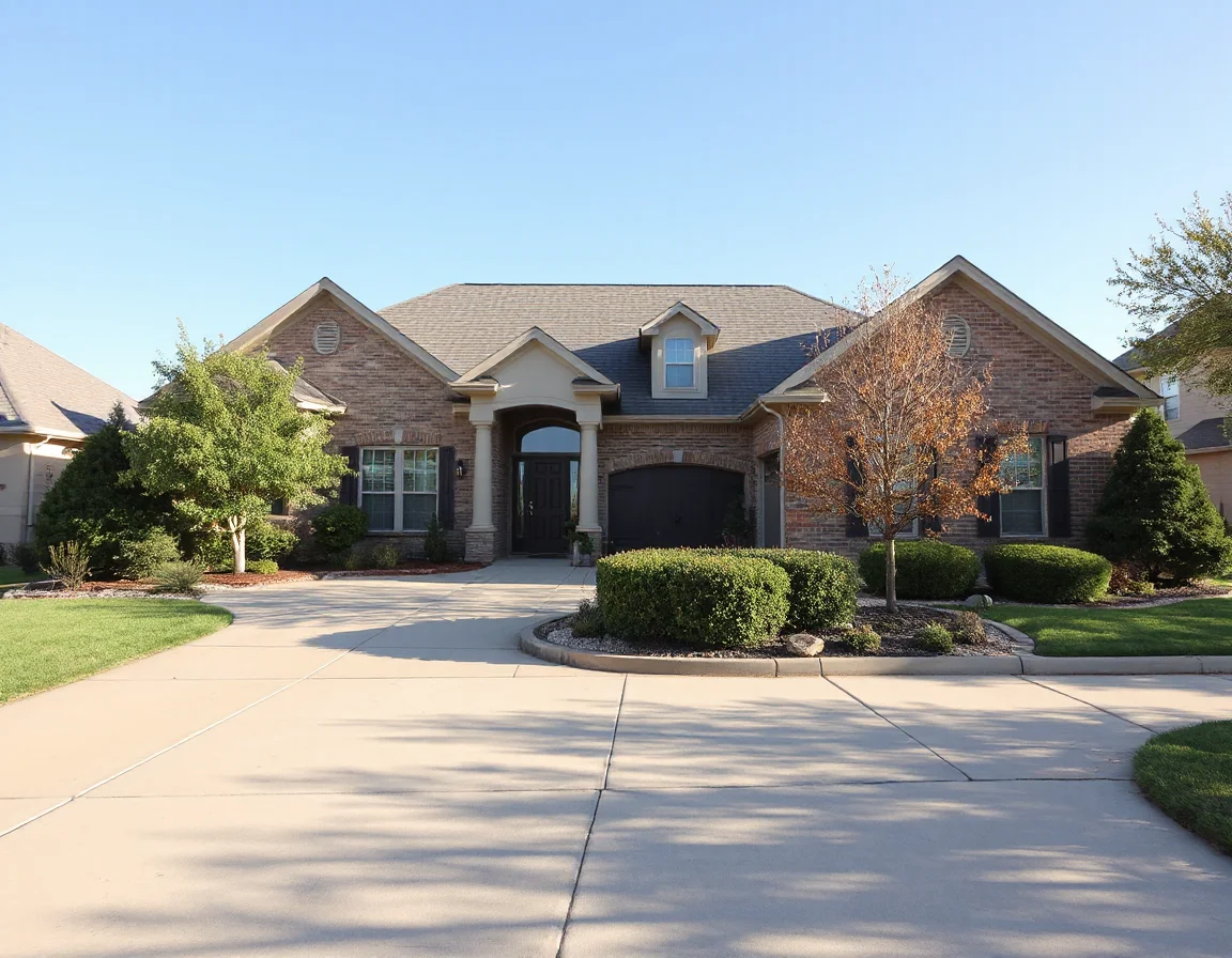 Suburban home exterior in Owasso