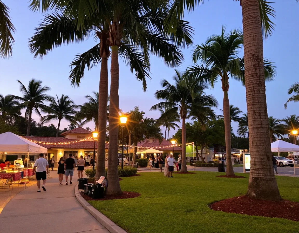 Landscaped community space in Boca Raton