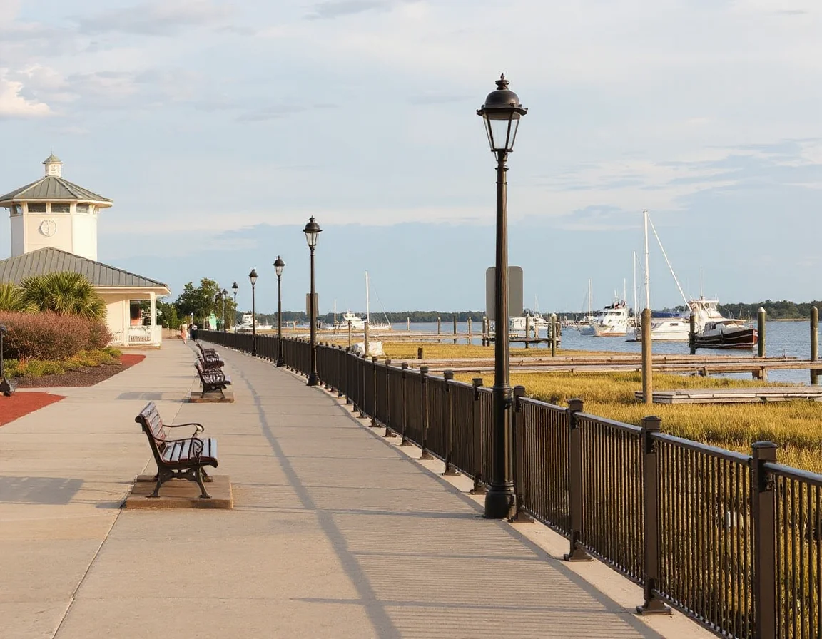 Waterfront path and harbor views in Mount Pleasant