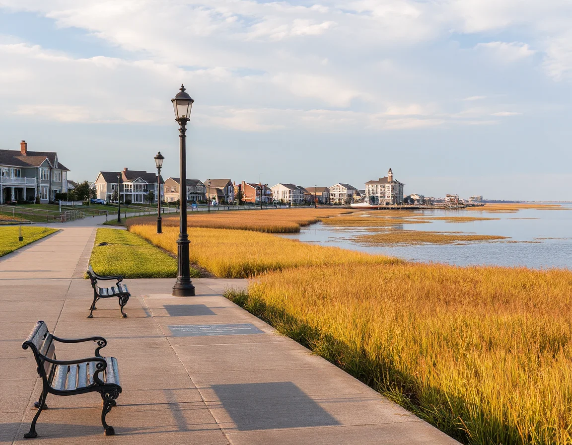 Coastal waterfront scene in Emerald Isle