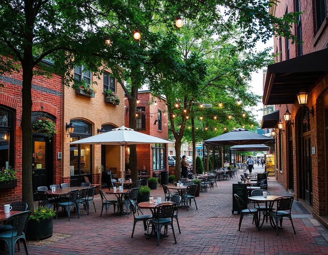 Outdoor dining district in Huntersville