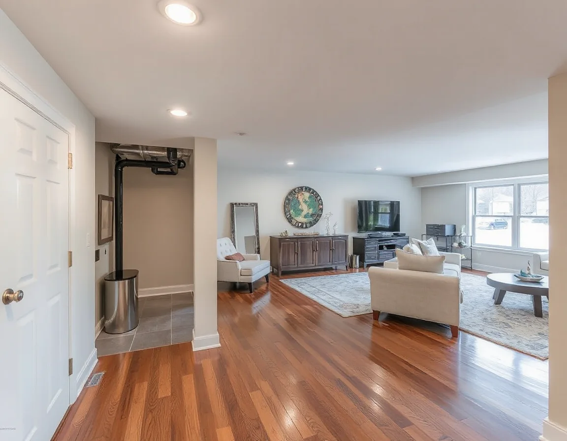 Basement utility area for inspection review