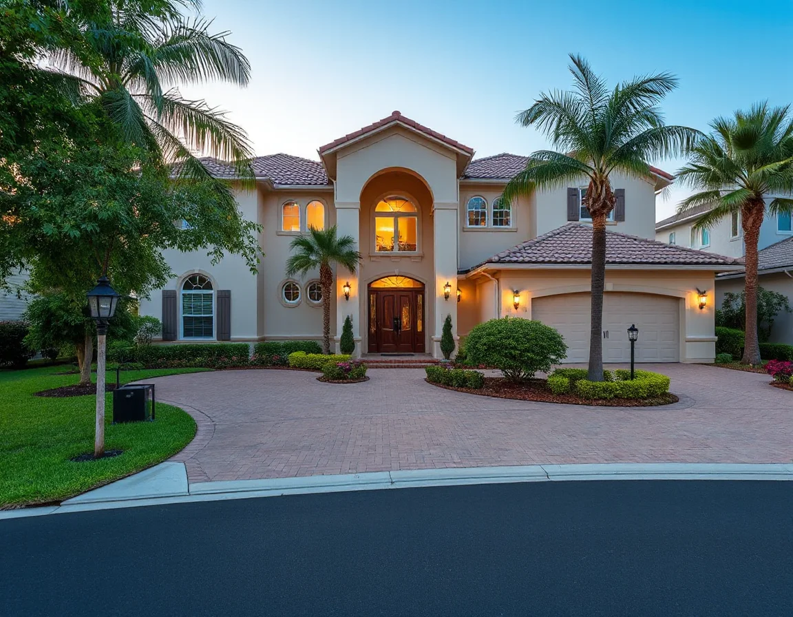 Coastal style home exterior in Naples