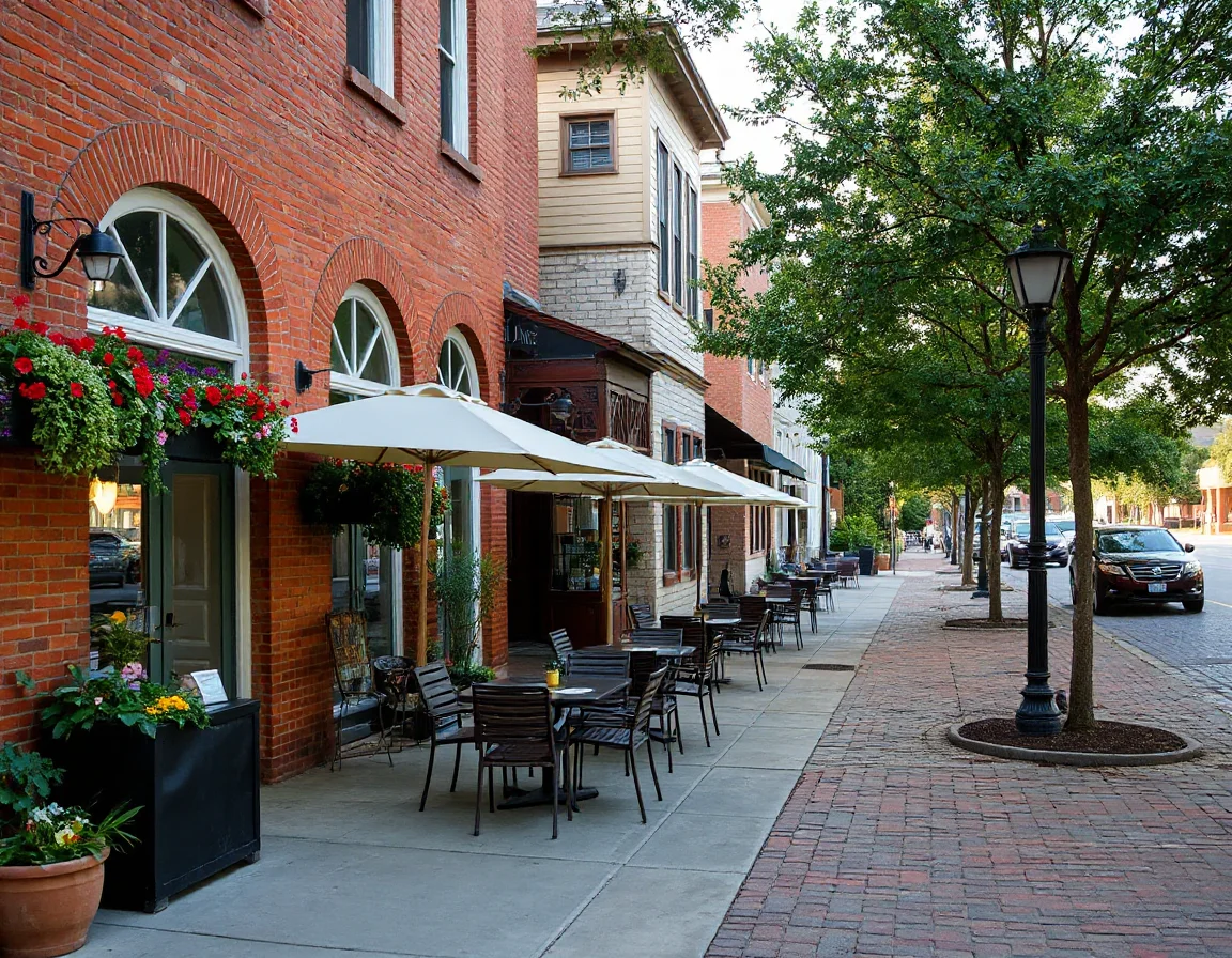 Village-style dining area near Daniel Island Park