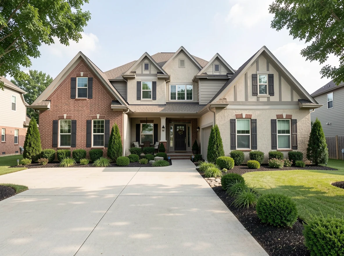 Suburban home exterior in Owasso