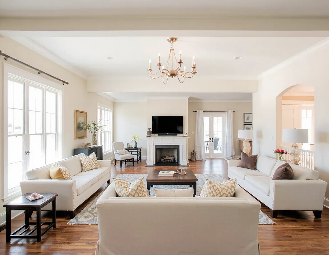 Bright staged interior of a Mount Pleasant home