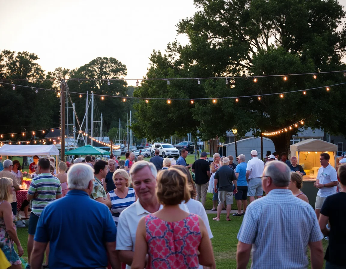 Community gathering near the waterfront in Mount Pleasant