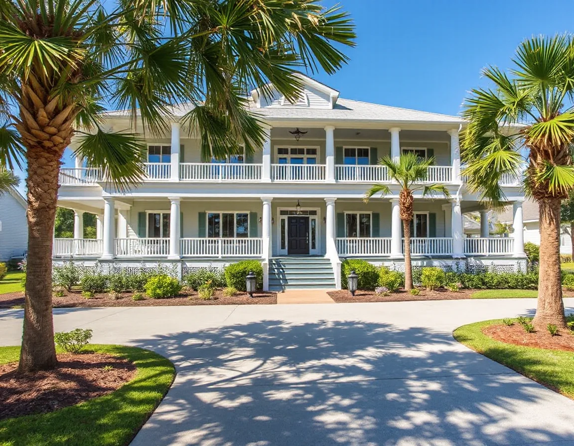 Coastal home exterior on Seabrook Island