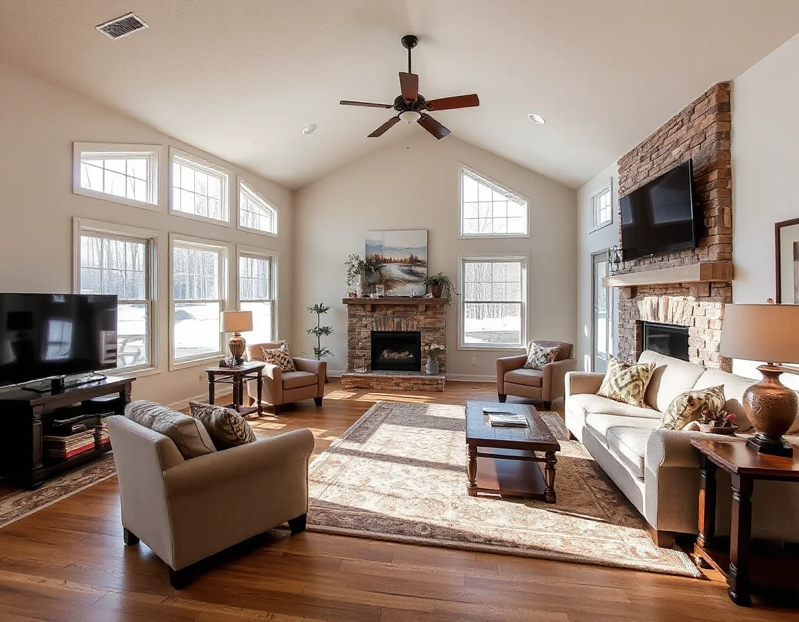 Bright rental interior with lakehouse style in Heber Springs, Arkansas