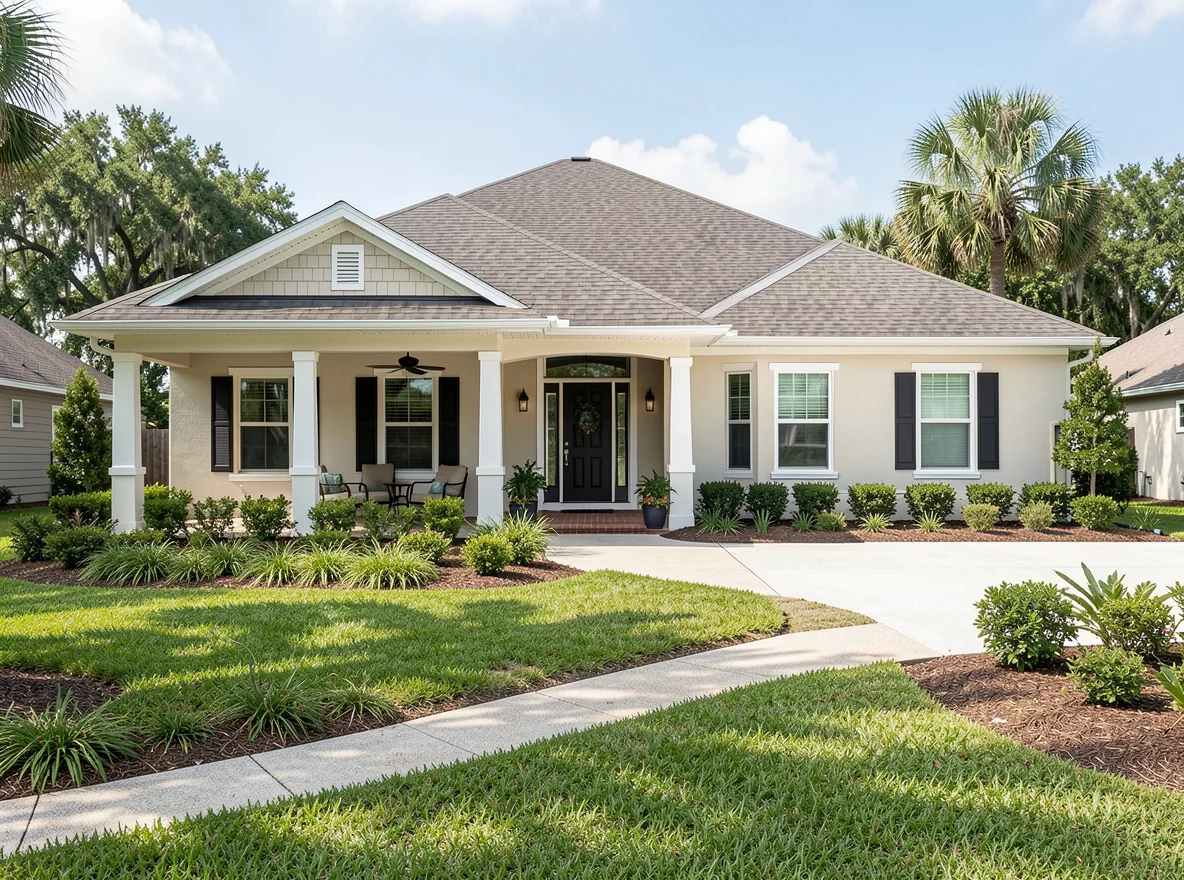 Home exterior with outdoor living space in the Tampa Bay area