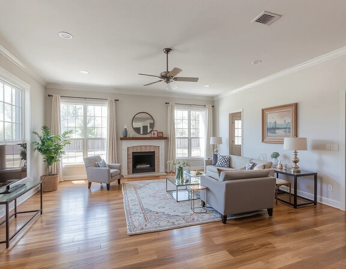 Staged South Texas living room interior