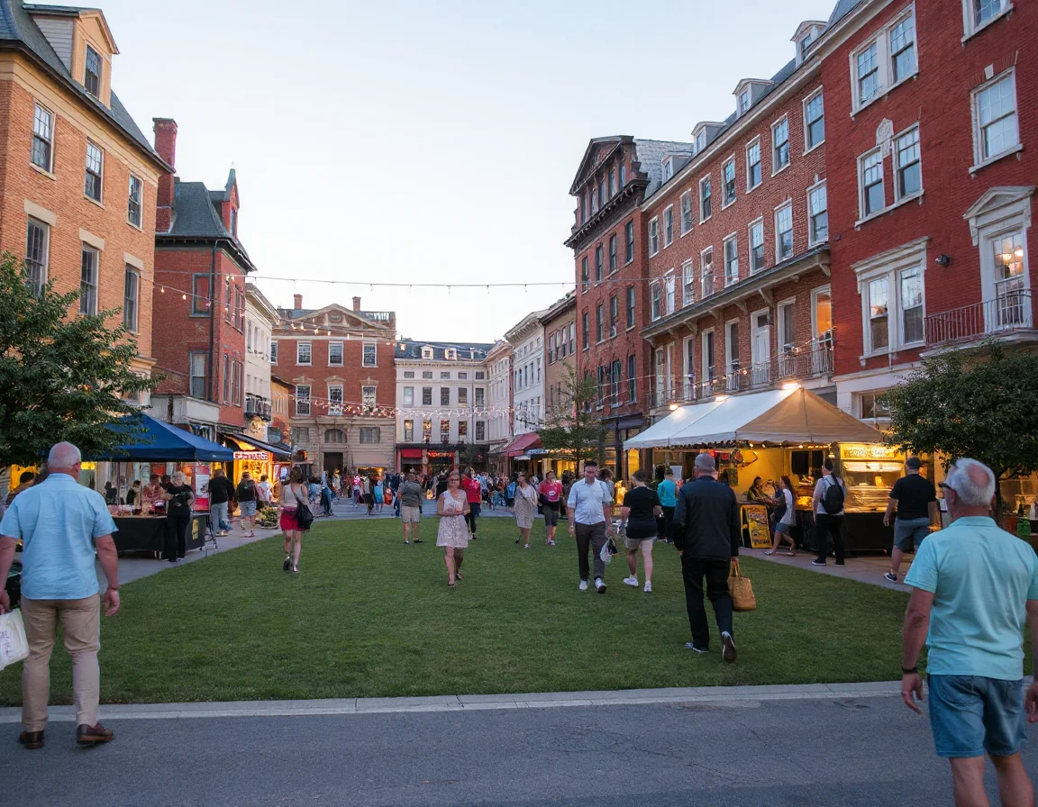 Rhode Island community setting with historic architecture