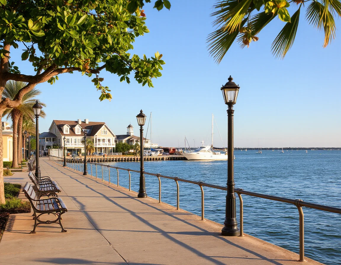 Waterfront scene on the Texas Gulf Coast