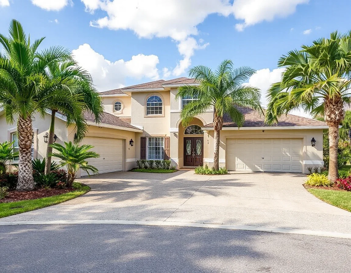 Fort Lauderdale home exterior with tropical landscaping