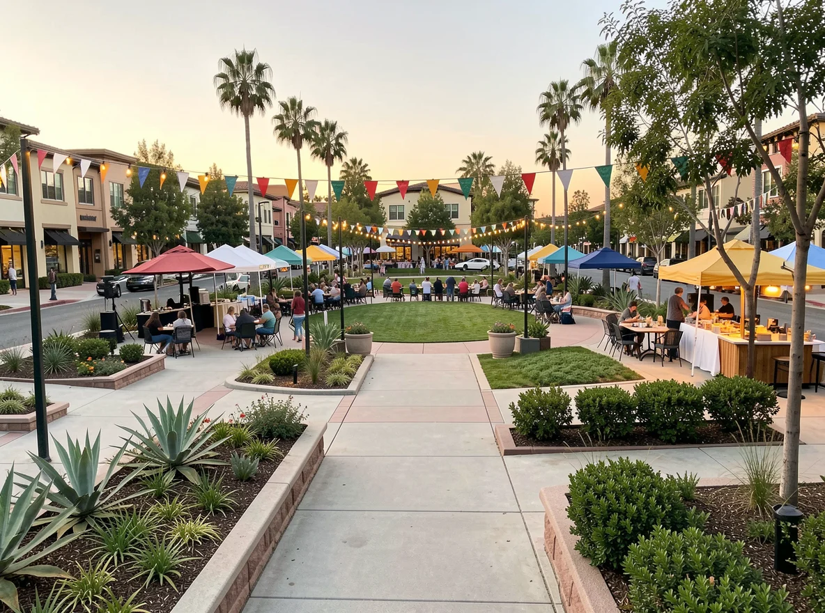 Community gathering area in Orange County