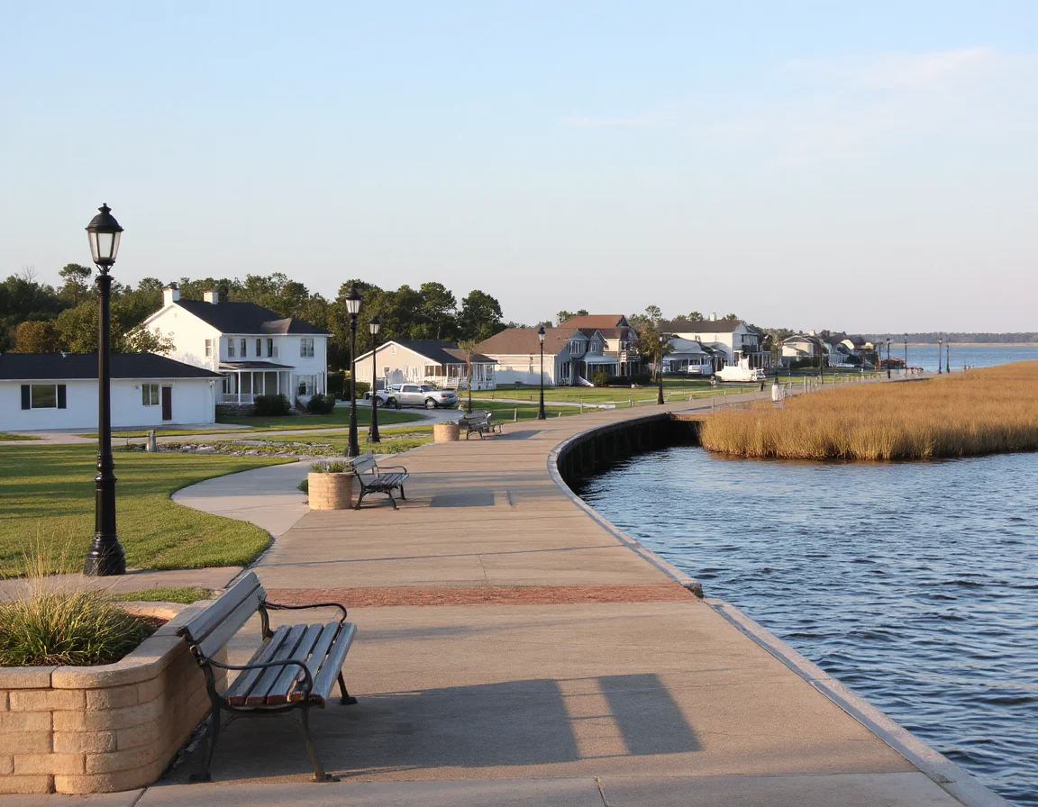Coastal homes along the shoreline in Darien