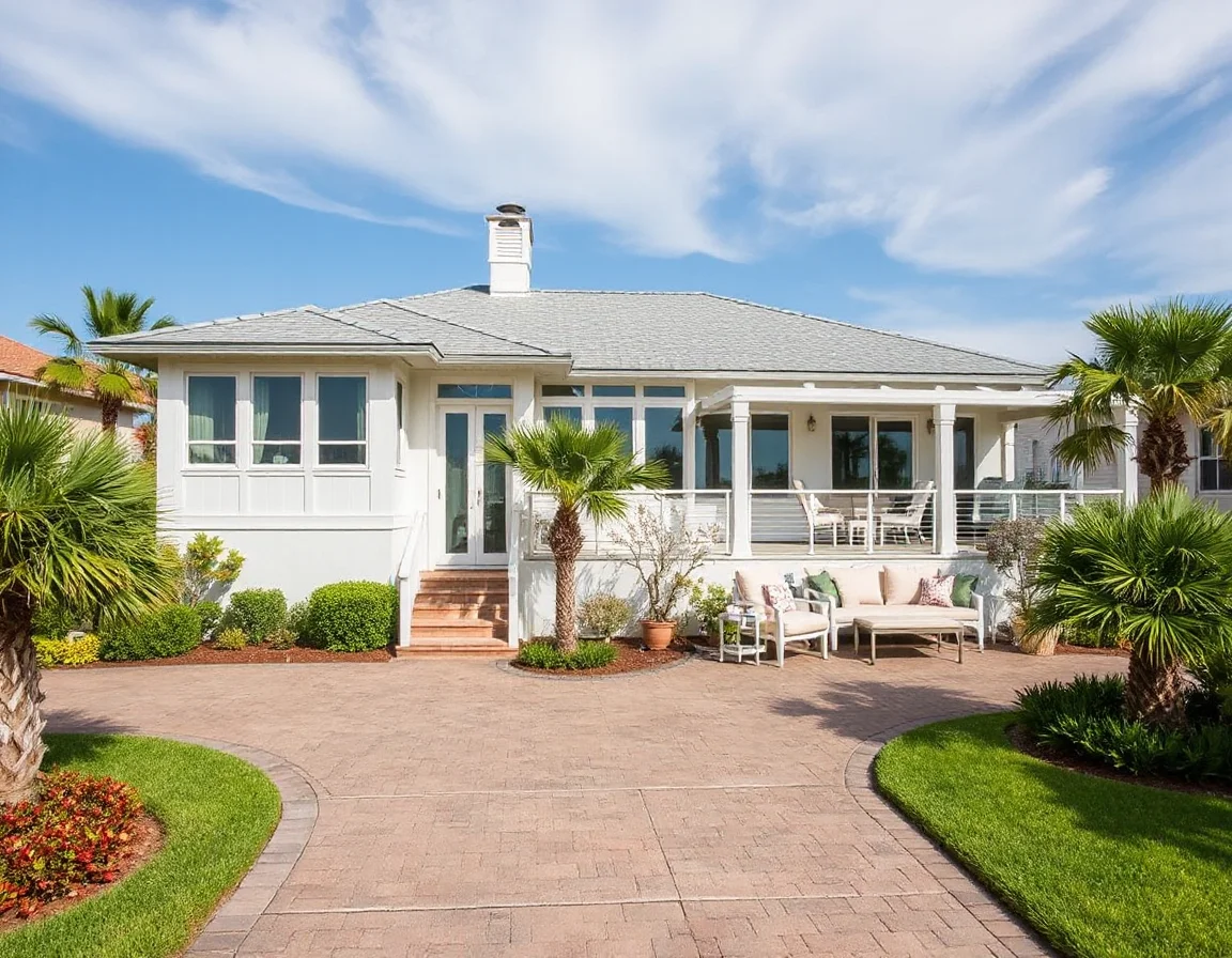 Ocean-facing home exterior with terrace