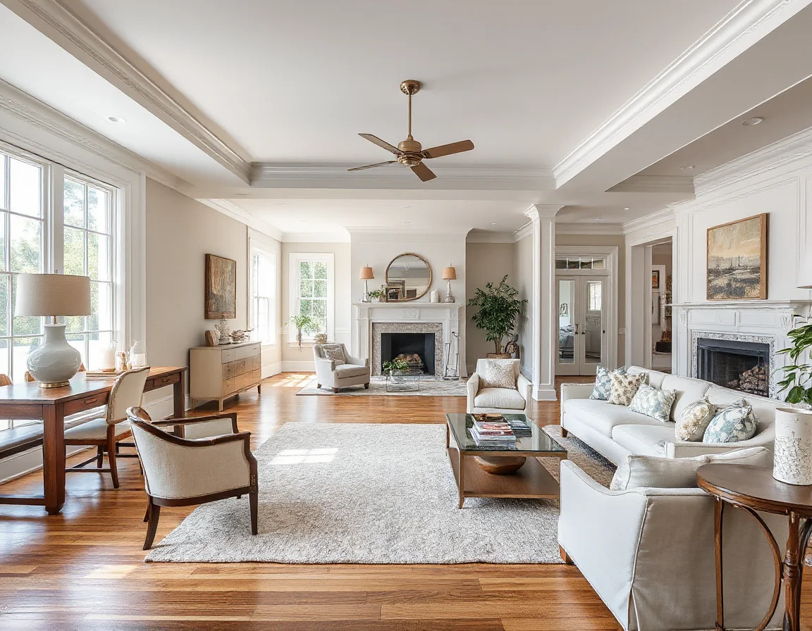 Elegant interior with classic coastal finishes