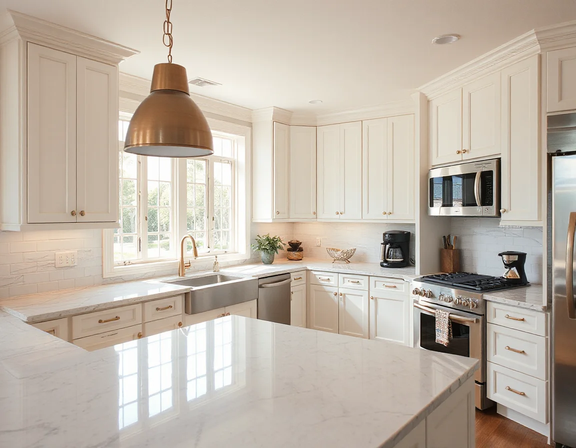 Bright coastal kitchen with modern finishes