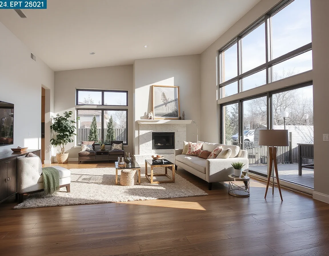 Staged interior with upscale finishes
