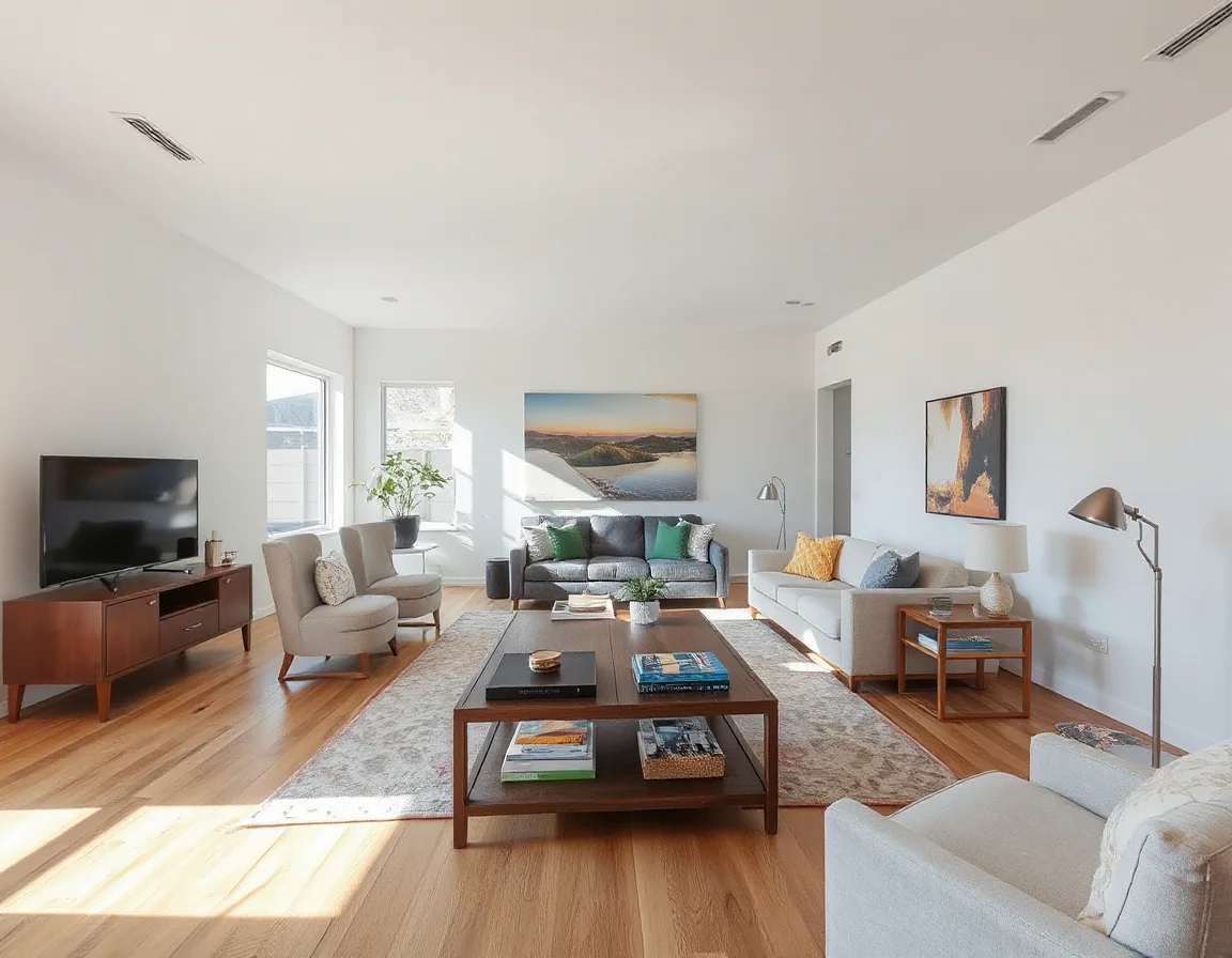 Bright staged interior in a Los Angeles home
