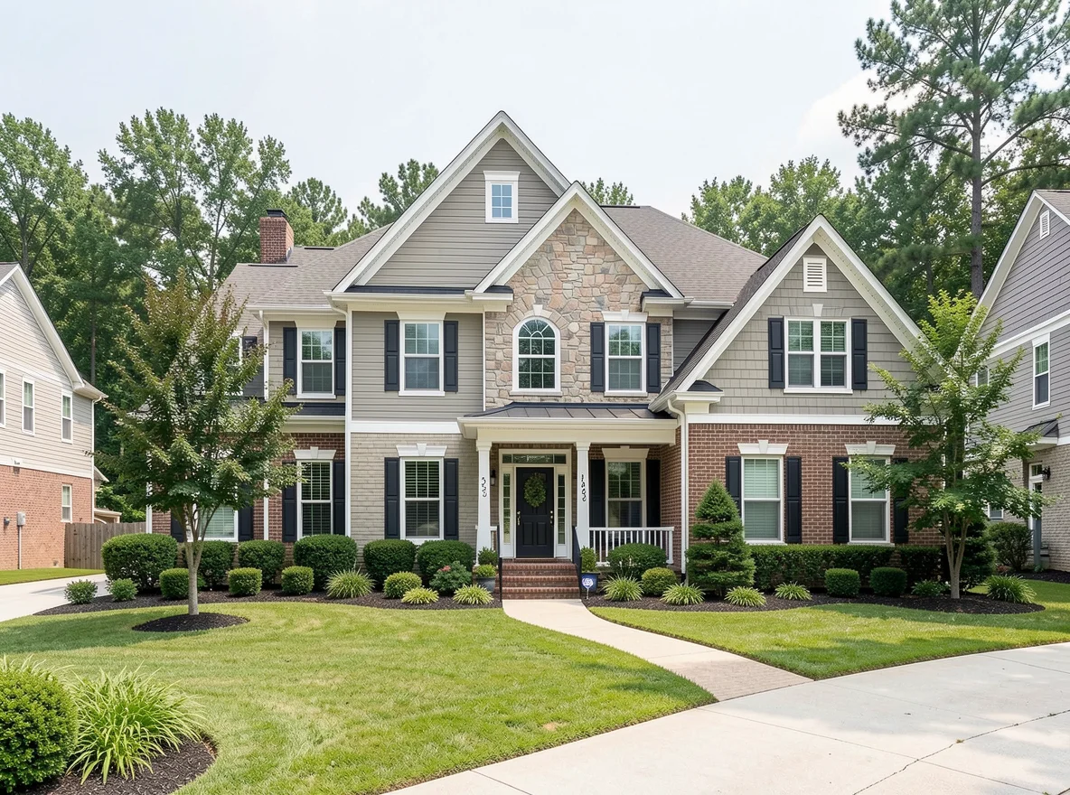 Suburban home exterior in Buford