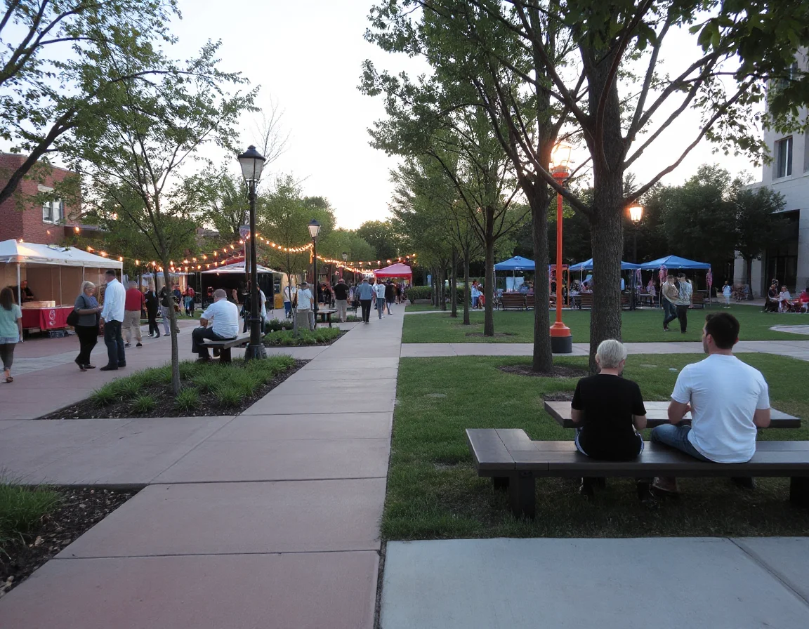Community gathering area in Tulsa