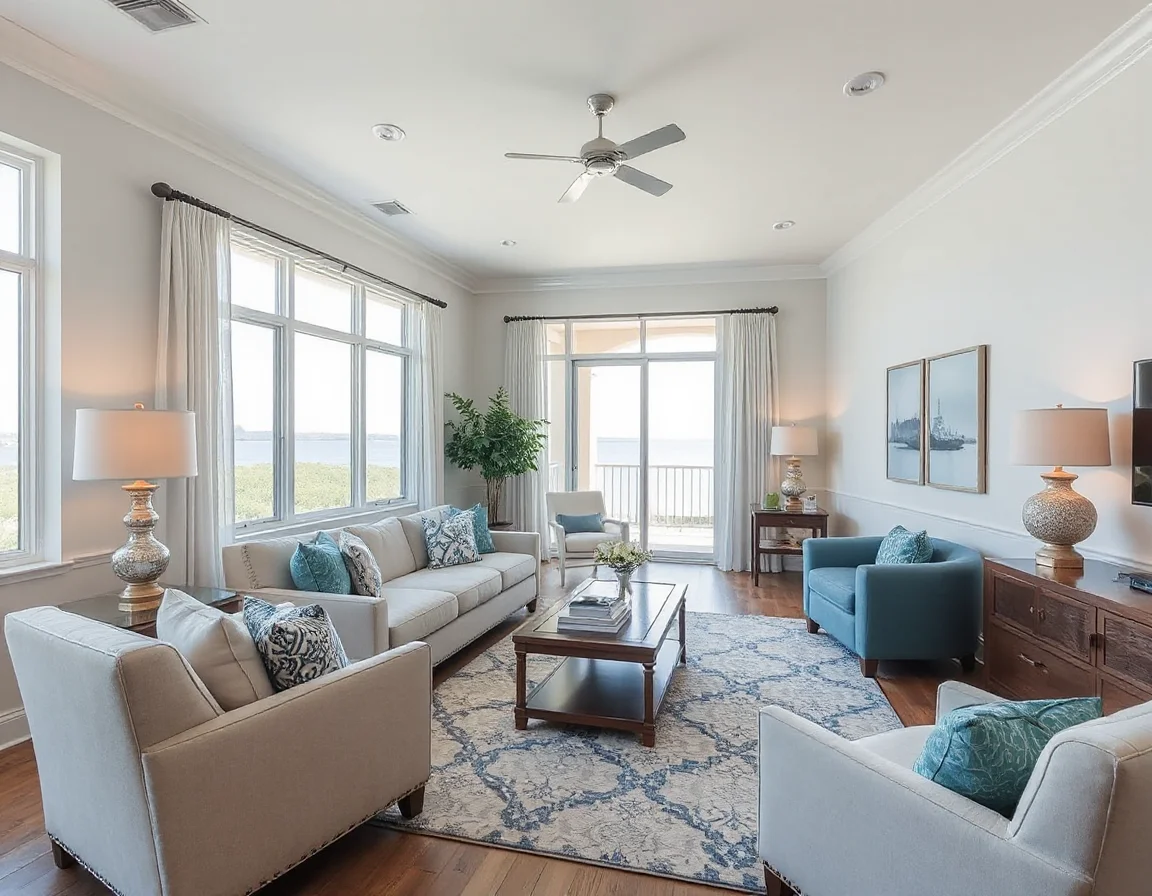 Updated condominium interior with bright coastal finishes