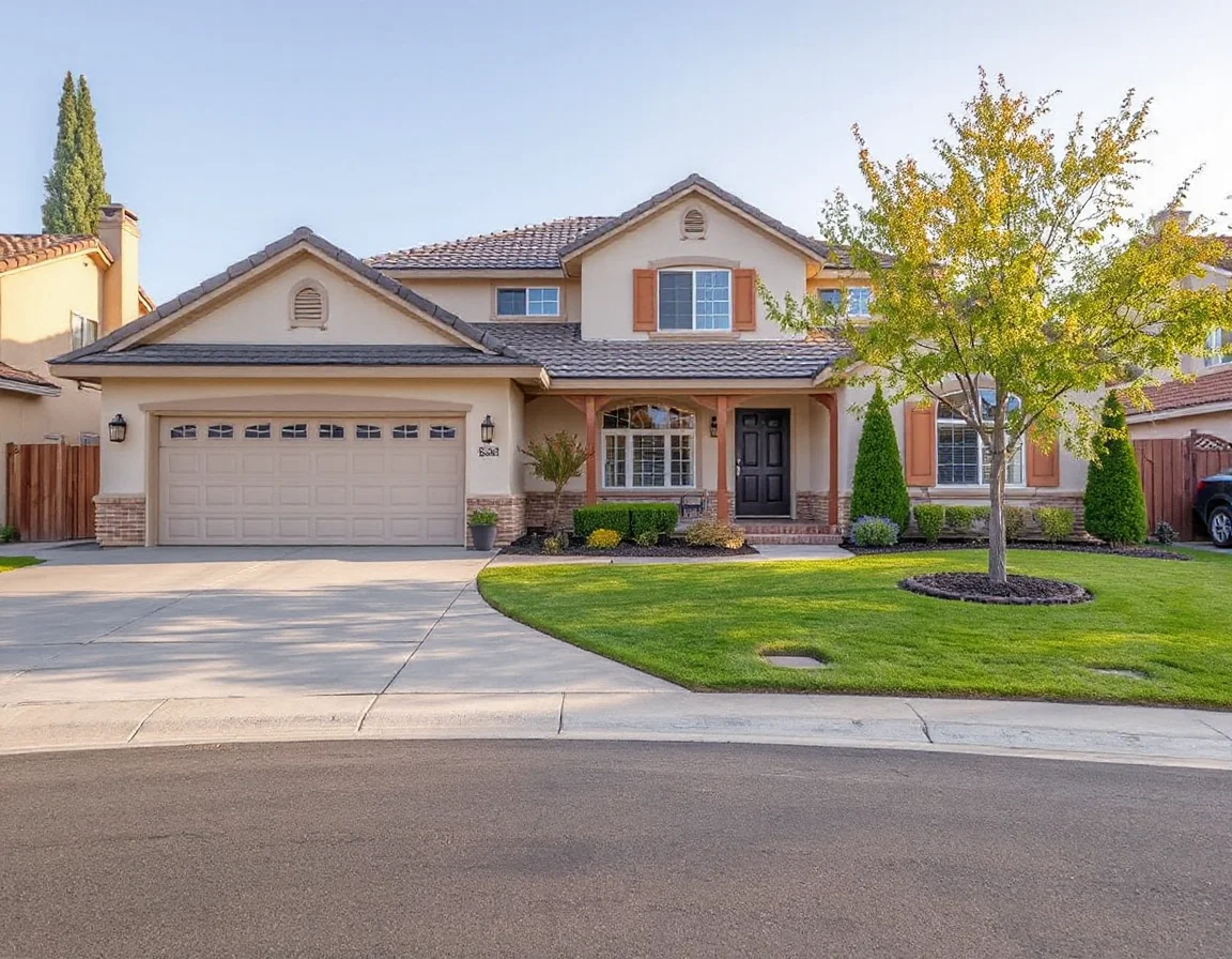 Lake Forest home exterior with landscaped front yard